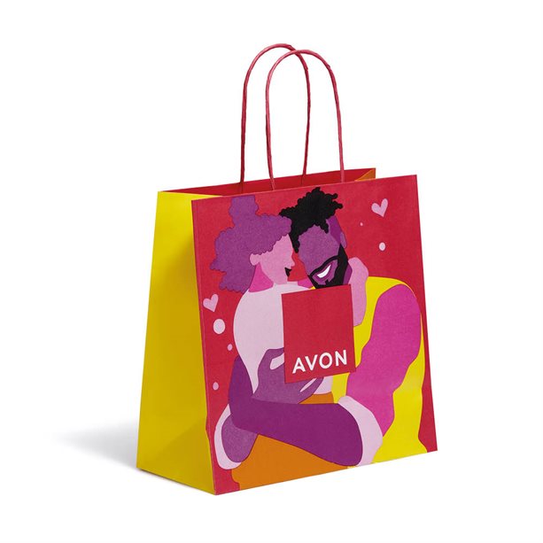 Sacchetto regalo medio colorato e resistente con base in cartoncino, ideale per contenere fragranze, make-up e gel doccia. - 4 | Avon