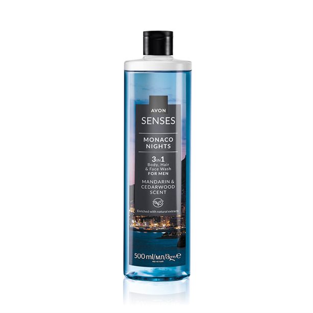 Detergente Corpo Capelli e Viso Monaco Nights | Avon