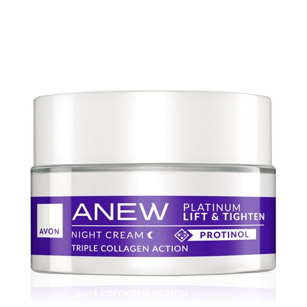 Crema notte viso Anew Platinum Lift & Tighten formato prova, con tripla azione rassodante, liftante e rimpolpante per pelle matura e rilassata. - 5 | Avon