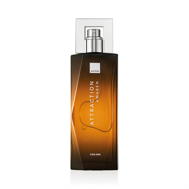 Avon Attraction Awaken per Lui Eau de Toilette, fragranza maschile con note speziate vibranti, presentata in flacone trasparente con tappo nero. - 15 | Avon
