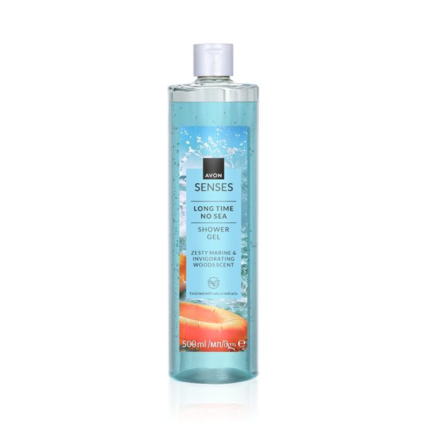 Gel doccia Long Time No Sea formato maxi da 500 ml, detergente corpo rinfrescante con fragranza marina estiva e iodata. - 27 | Avon