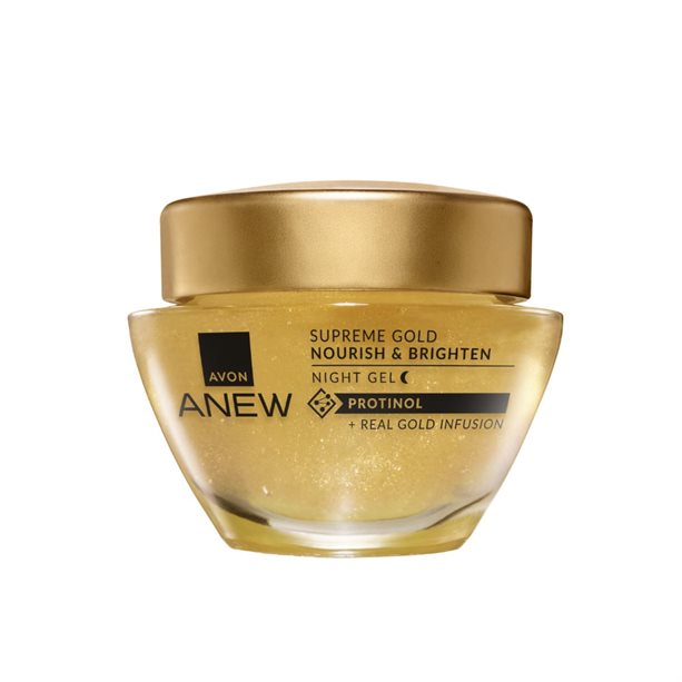 Gel Notte Nourish & Brighten Supreme Gold Anew | Avon Gel notte Anew Supreme Gold Nourish & Brighten con Protinol™ e oro autentico, rivitalizza e ringiovanisce la pelle. - 2 | Avon