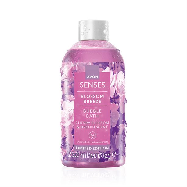 Bagnoschiuma Avon Blossom Breeze cremoso con schiuma leggera, fragranza floreale di fiori di ciliegio e orchidea, per un bagno calmante e profumato. - 3 | Avon
