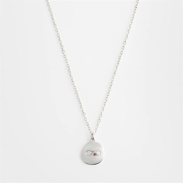 Collana "Contro la violenza domestica" placcata in argento con ciondolo in vetro, ottone e zinco, lunga 42 cm estendibile di 9 cm. - 0 | Avon