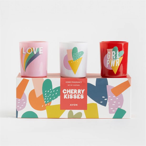 Set di 3 candele Cherry Kisses | Avon