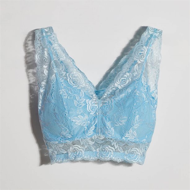 Reggiseno due colori con pizzo blu, imbottito e senza ferretto, realizzato in morbido mix di nylon, viscosa ed elastan, con spalline larghe per comfort e stile. - 2 | Avon