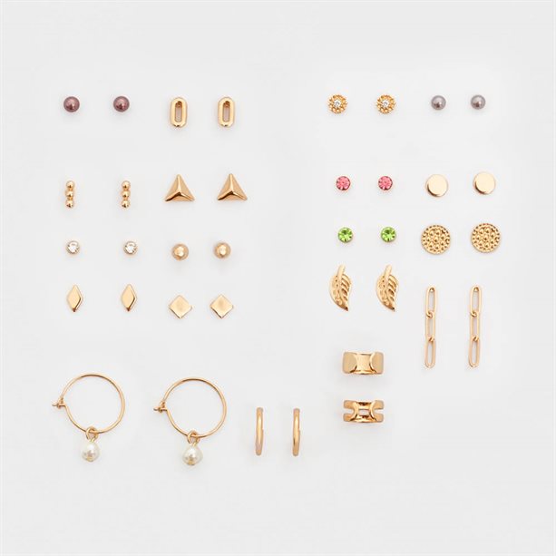 Set di 20 paia di orecchini Elowin con design assortiti, inclusi a bottone, cerchio e pendenti, perfetti per ogni stile. - 2 | Avon