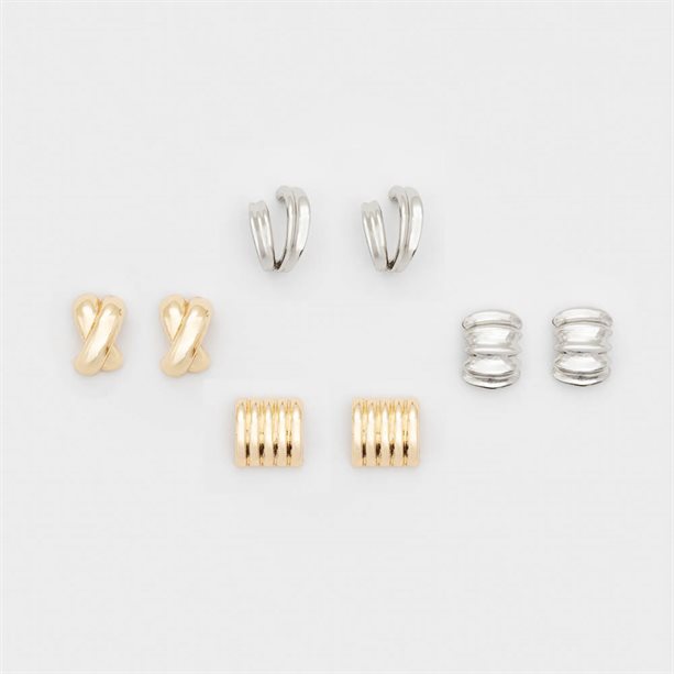 Set di 4 paia di orecchini Orin in placcatura oro o argento, con design unici e distintivi per un tocco di classe quotidiano. - 4 | Avon