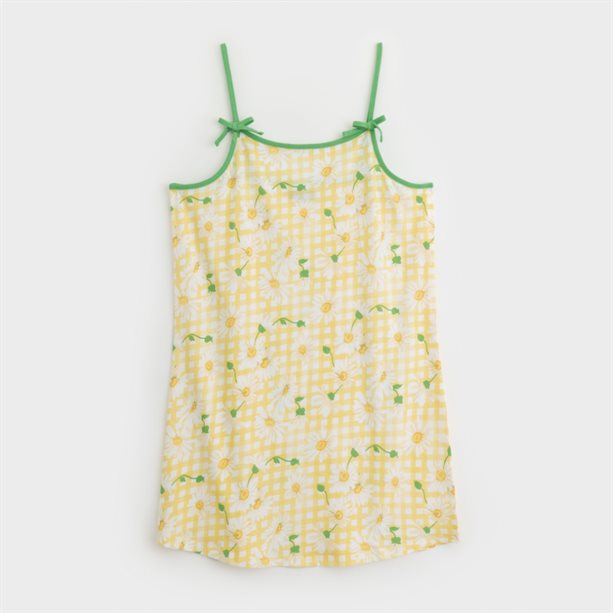 Camicia da notte da donna in morbido tessuto con stampa floreale su fondo a quadretti gingham, design romantico ed elegante. - 0 | Avon