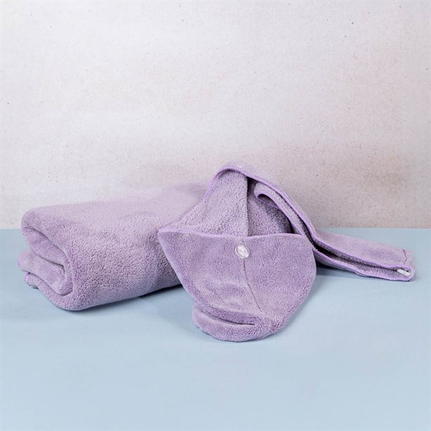 Set pareo e turbante in microfibra blu navy, telo avvolgente 70x140 cm e turbante 25x65 cm, ultra leggero e soffice. - 10 | Avon