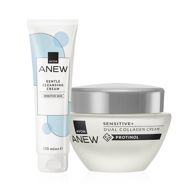 Set Skincare Anew Sensitive+ - Crema Viso + Detergente | Avon