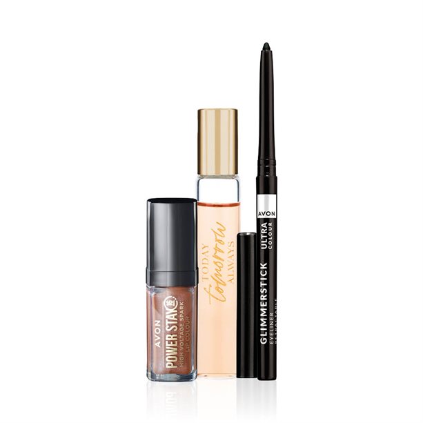 Set Avon Attraction per Lei con Glimmerstick Blackest Black e Tinta Labbra High Voltage Nude Surge per un look radioso. - 20 | Avon
