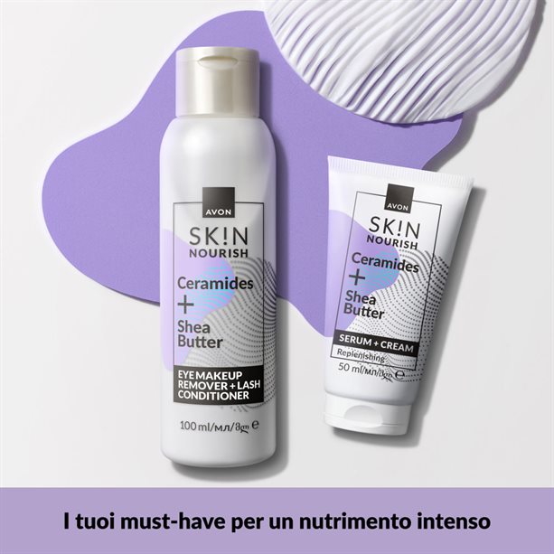 Set Avon SK!N Nourish Bye Bye Blue Monday con siero rigenerante, crema idratante, struccante occhi e balsamo ciglia per una pelle luminosa e nutrita. - 26 | Avon