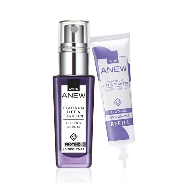 Set Siero Platinum Effetto Lifting con ricarica, trattamento anti-age globale per viso, pelle più tesa e luminosa. - 5 | Avon