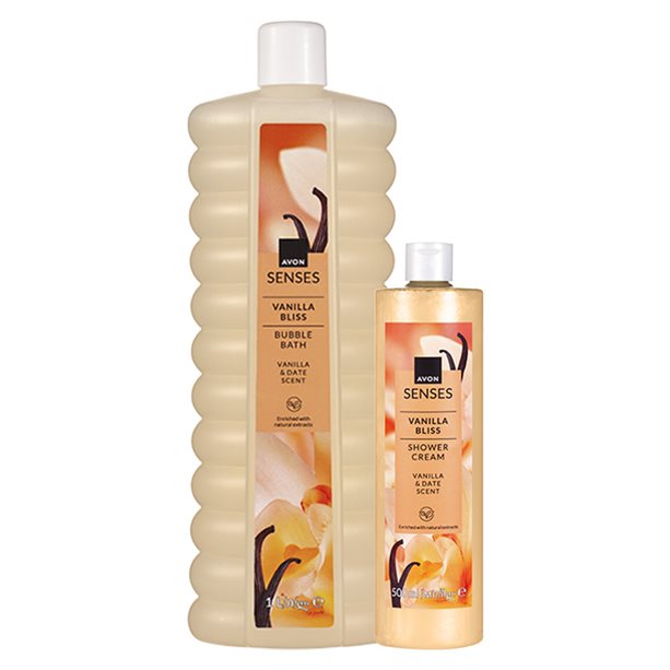 Set di 2 Vanilla Bliss | Avon Set di 2 Vanilla Bliss con crema doccia e bagnoschiuma, per detergere e profumare la pelle con una calda fragranza di vaniglia. - 3 | Avon