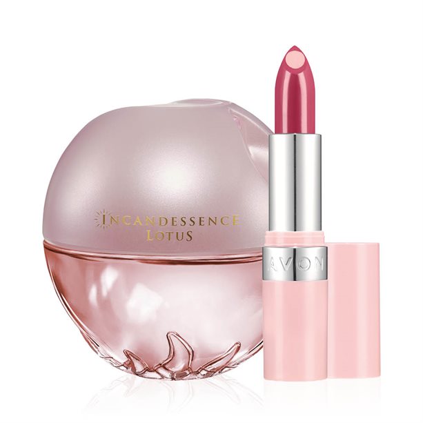 Set Incandessence Lotus Eau de Parfum con Rossetto Hydramatic Shine Rose Berry, un elegante duo di bellezza con fragranza floreale e rossetto brillante per un look femminile e radioso. - 9 | Avon