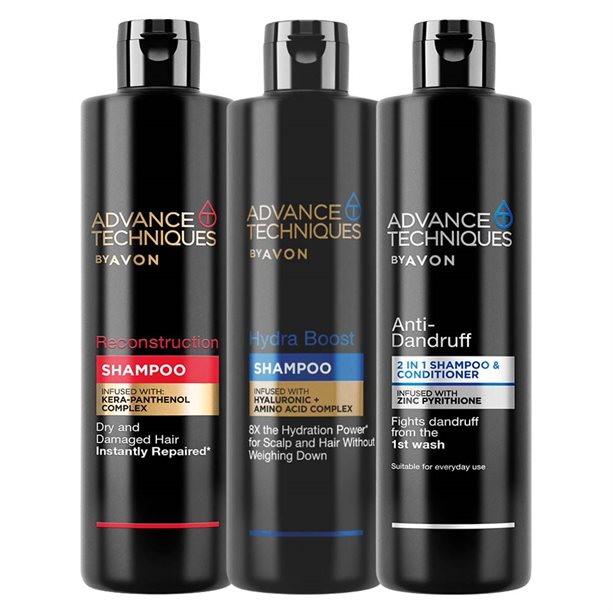 Set di 3 Shampoo (2-in-1 Shampoo e Balsamo Anti-Forfora, Reconstruction, Hydra Boost) | Avon