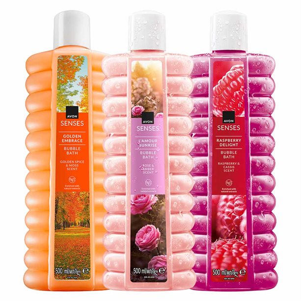 Set di 3 Bagnoschiuma (Raspberry, L'Amour Sunrise, Golden Embrace) | Avon Set di 3 Bagnoschiuma (Raspberry, L'Amour Sunrise, Golden Embrace) | Avon