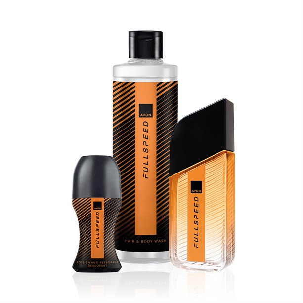 Set di 3 Full Speed uomo: Eau de Toilette fougère agrumata, detergente corpo e capelli energizzante e deodorante anti-traspirante a sfera per freschezza duratura. - 38 | Avon