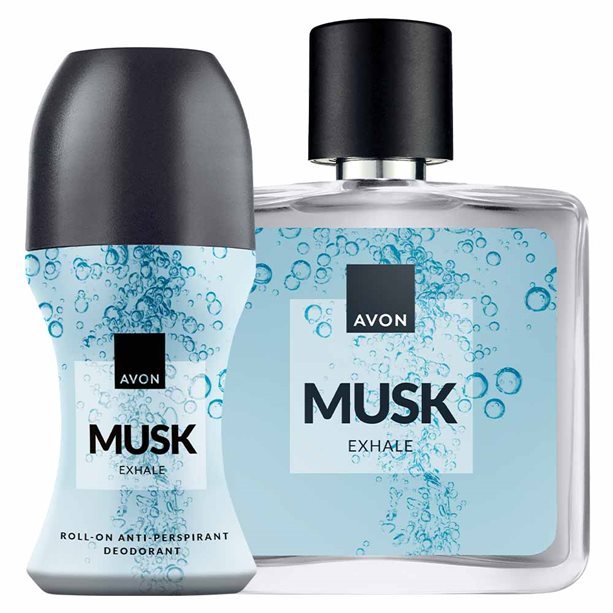 Set di 2 Musk Exhale | Avon Set di 2 Musk Exhale per uomo, composto da deodorante a sfera e eau de toilette, con fragranze fresche e aromatiche. - 4 | Avon